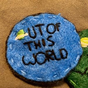 OUT OF THIS WORLD hand embroidered felt brooch